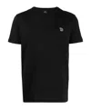 Ps By Paul Smith Mens Black Zebra-embroidered Crewneck Cotton T-shirt In Black
