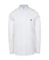 Ps By Paul Smith Zebra-patch Organic-cotton Shirt In White