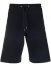 Ps By Paul Smith Zebra-patch Organic-cotton Track Shorts In Blau