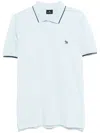 Ps By Paul Smith Light Blue Zebra Logo Polo Shirt With Contrast Tipping In Blue