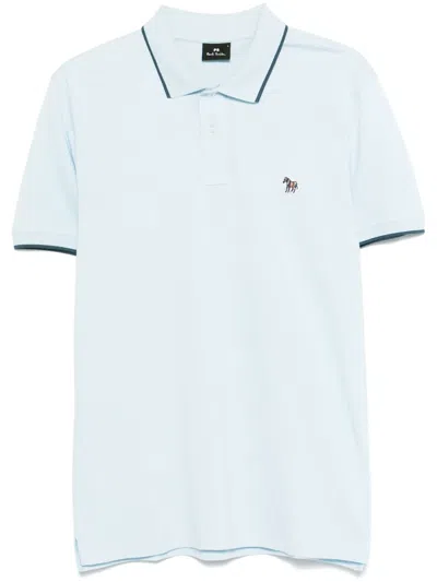 Ps By Paul Smith Zebra-patch Polo Shirt In Blue