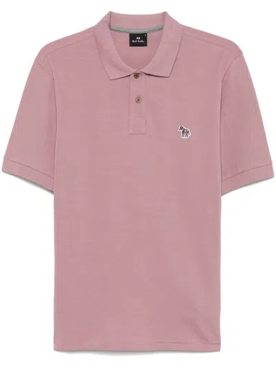 Ps By Paul Smith Zebra-patch Polo Shirt In Purple