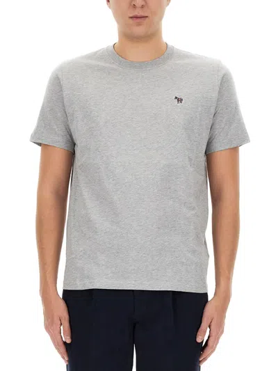 Ps By Paul Smith Zebra Patch T-shirt In Gray