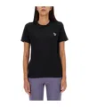 Ps By Paul Smith Ps Paul Smith Womens Zebra T-shirt Woman T-shirt Midnight Blue Size S Organic Cotton In Black