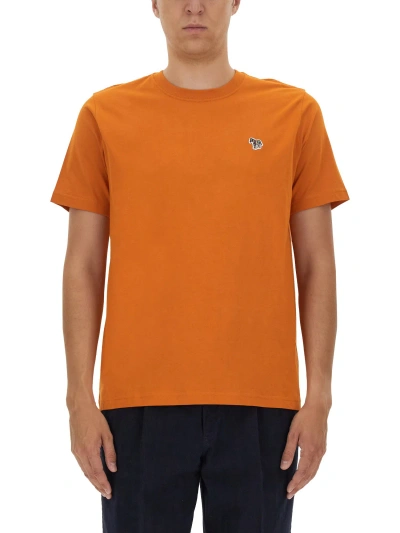 Ps By Paul Smith Zebra Patch T-shirt In Orange