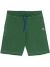 Ps By Paul Smith Zebra-patch Track Shorts In Green