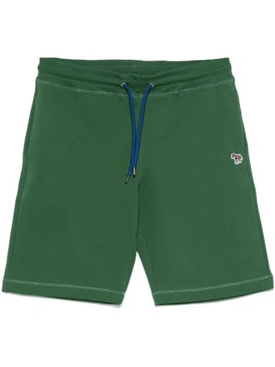 Ps By Paul Smith Zebra-patch Track Shorts In Green