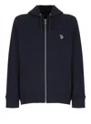 Ps By Paul Smith Ps Paul Smith Zebra Patch Zipped Drawstring Hoodie In Blue