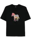 Ps By Paul Smith Ps Paul Smith Zebra Craft Cotton T-shirt In 黑色