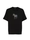 Ps By Paul Smith Black Multicolour Zebra Print T-shirt In Black