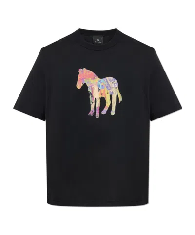 PS BY PAUL SMITH PS PAUL SMITH CRAFT ZEBRA PRINT T-SHIRT