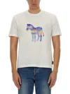 Ps By Paul Smith Zebra Print T-shirt In White