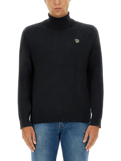 Ps By Paul Smith Ps Paul Smith Cotton And Wool Blend Pullover In Black