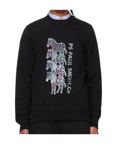 Ps By Paul Smith Zebra Stack Pullover In Black