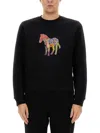 Ps By Paul Smith Ps Paul Smith Zebra Printed Crewneck Sweatshirt In Black