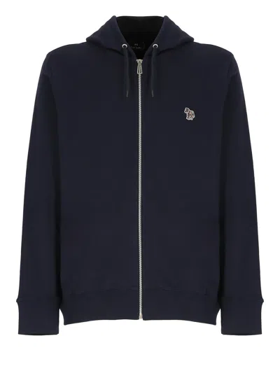 Ps By Paul Smith Zebra Sweatshirt In Blu Navy