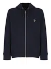 Ps By Paul Smith Ps Paul Smith Zebra Patch Zipped Drawstring Hoodie In Blue