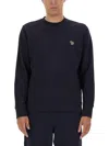Ps By Paul Smith Ps Paul Smith Zebra Logo Sweatshirt In Organic Cotton In Blue