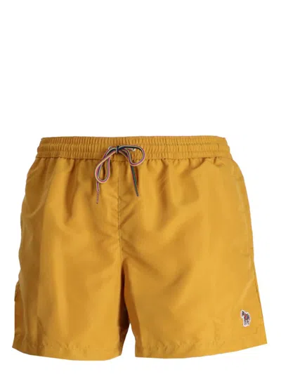 Ps By Paul Smith Paul Smith Swim Shorts With Zebra Logo In Yellow