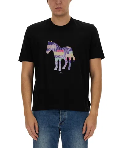 Ps By Paul Smith Zebra T-shirt In Black