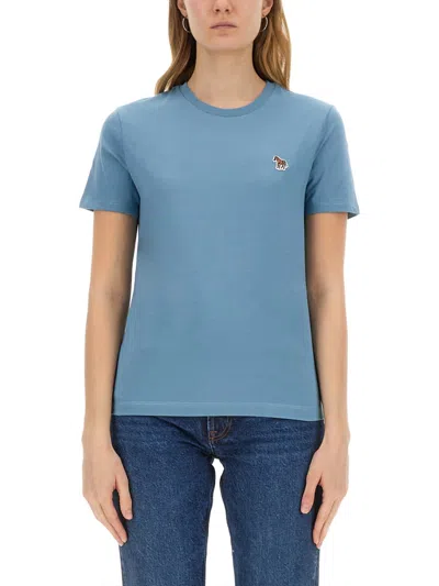 Ps By Paul Smith Zebra T-shirt In Azure