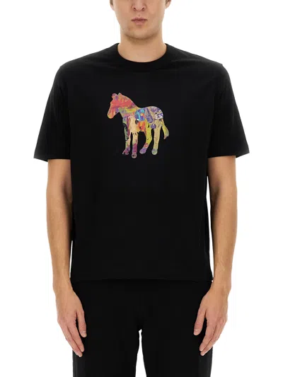 Ps By Paul Smith "zebra" T-shirt In Black