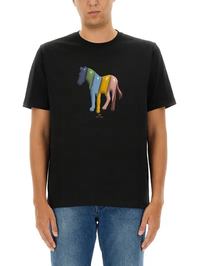Ps By Paul Smith "zebra" T-shirt In Black