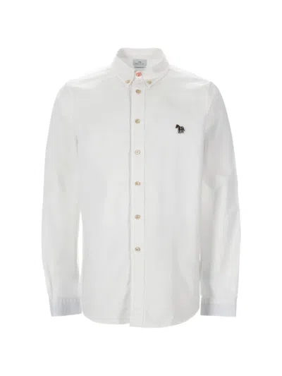 Ps By Paul Smith Ps Paul Smith Zebra Patch Organic Cotton Shirt In White