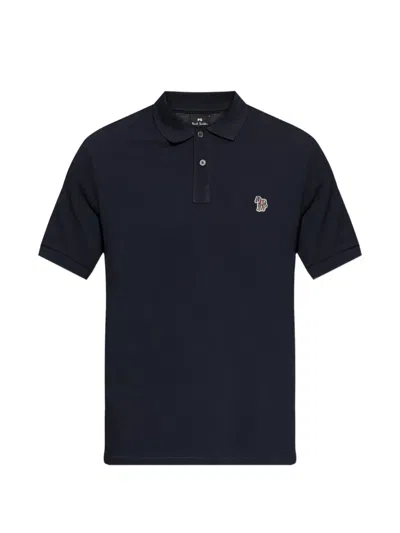 Ps By Paul Smith Ps Paul Smith Zebra Patch Polo Shirt In Blue