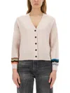 Ps By Paul Smith Ps Paul Smith "zig Zag" Cardigan In Beige