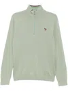 Ps By Paul Smith Zip Neck Sweater In Green