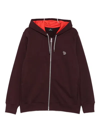 PS BY PAUL SMITH ZIP-UP LOGO-EMBROIDERED HOODIE