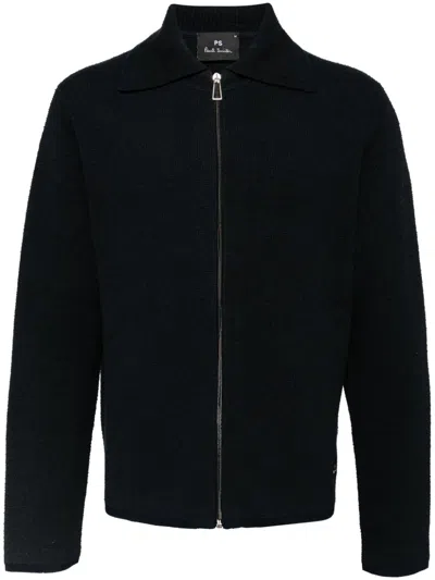 Ps By Paul Smith Zipped Cardigan In 蓝色