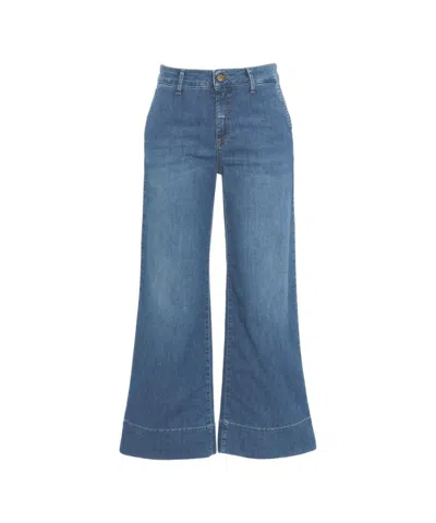 Ps. Don't Forget Me Ps Dont Forget Me Cropped Flared Jeans With Washed Effect In Blue