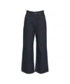 Ps. Don't Forget Me Dark Indigo Cropped Wide-leg Jeans With Classic Five-pocket Styling In Black