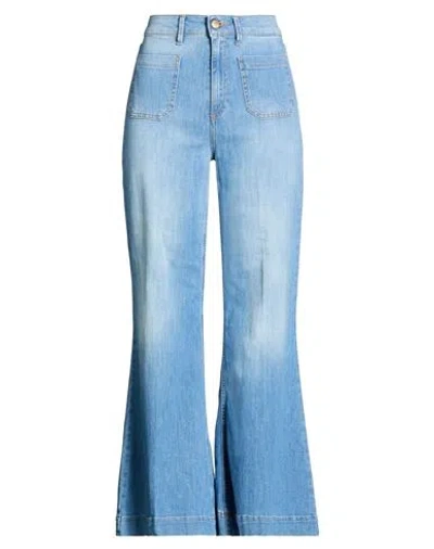 Ps. Don't Forget Me Woman Jeans Blue Size 32 Cotton, Linen, Elastomultiester, Elastane