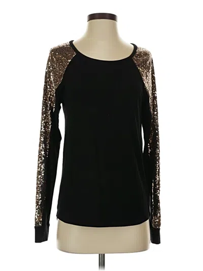Pre-owned P.s. Kate Long Sleeve Top Black Crew Neck Tops