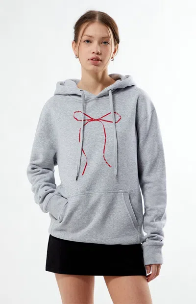Ps / La Women's Bow Hoodie In Heather Grey In Gray