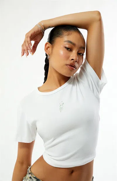 Ps / La Women's Olive Skimmer T-shirt In White