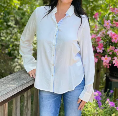 P.s. Love Stripe Shirt In White/blue In Multi