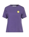 Psc Woman T-shirt Dark Purple Size L Cotton In Purple