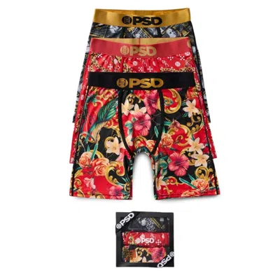Psd Infrared Lux Underwear Men's Multicolor Boxer Brief 3-pack App1535 In Red