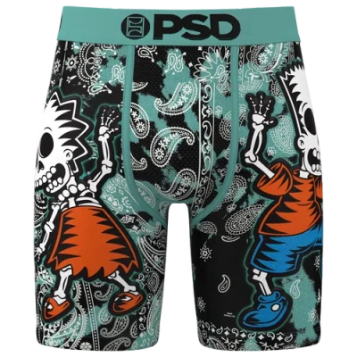 Psd Mens  Bart Day Of The Dead Underwear In Orange/teal/white