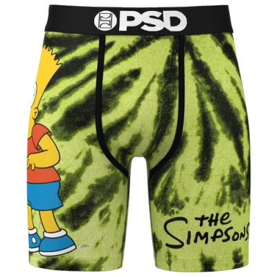 Psd Mens  Bart Simpson Tie Dye Underwear In Green/yellow/black