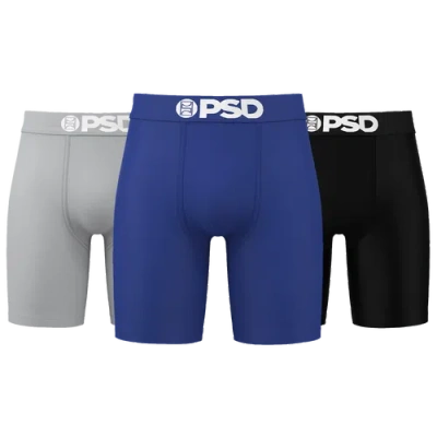 Psd Mens  Blue Solid 3 Pack In Grey/black/blue