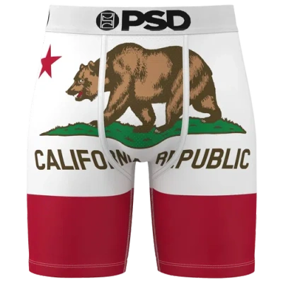 Psd Mens  California Underwear In White/red/brown