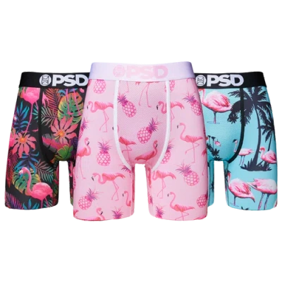 Psd Mens  Flamingo Jungle 3 Pack Underwear In Pink/blue/multi