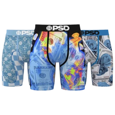 Psd Mens  Icy Lux 3 Pack Briefs In Brown