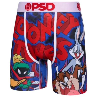 Psd Mens  Looney Crew Briefs In White/red/blue
