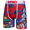 Psd Mens  Looney Crew Briefs In White/red/blue